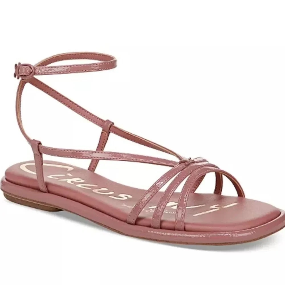 Circus NY by Sam Edelman Olana Strappy Flat Sandals Size 9 In Berry Blush